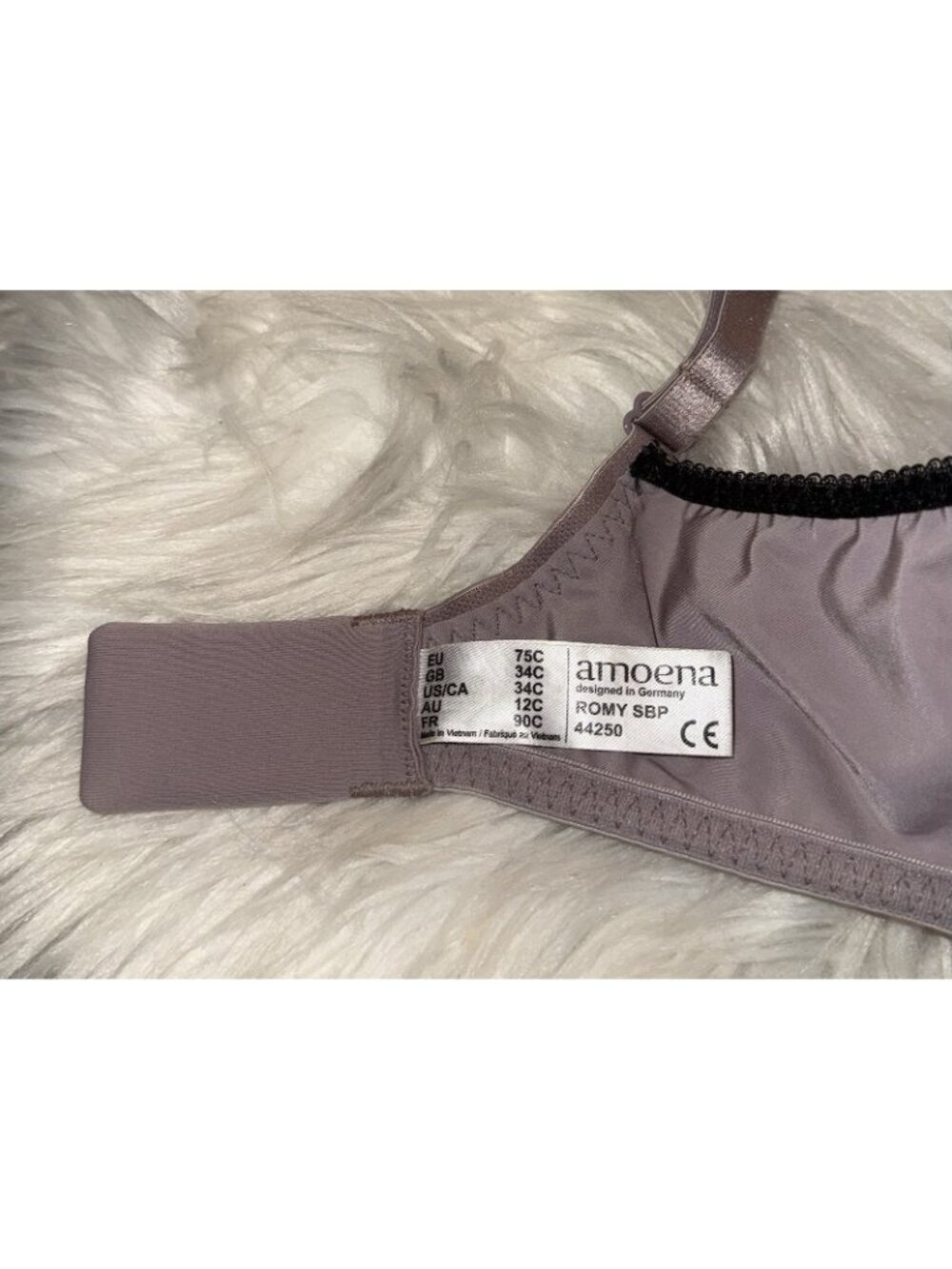 Amoena Romy SBP Mastectomy Bra Lined Wire Free Printed Lace Womens 34C Gray - Picture 6 of 6